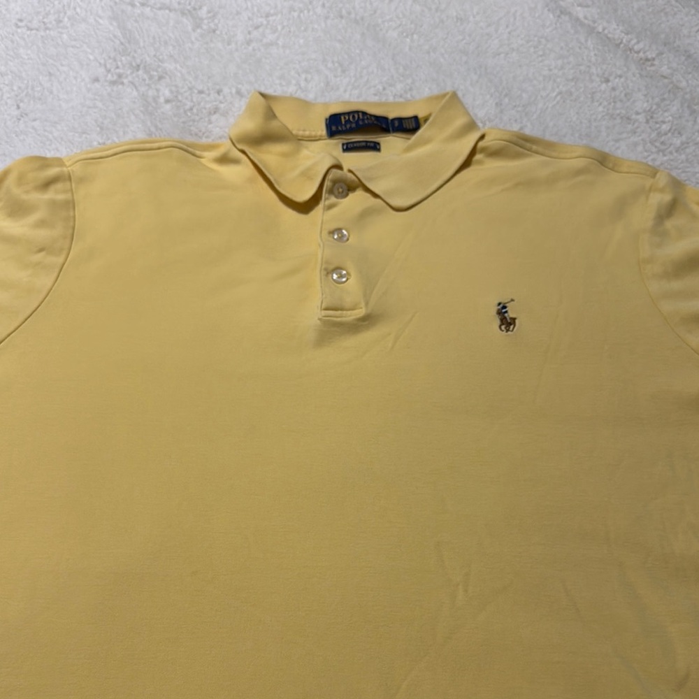 Polo by Ralph Lauren Yellow Classic Polo Shirt Small